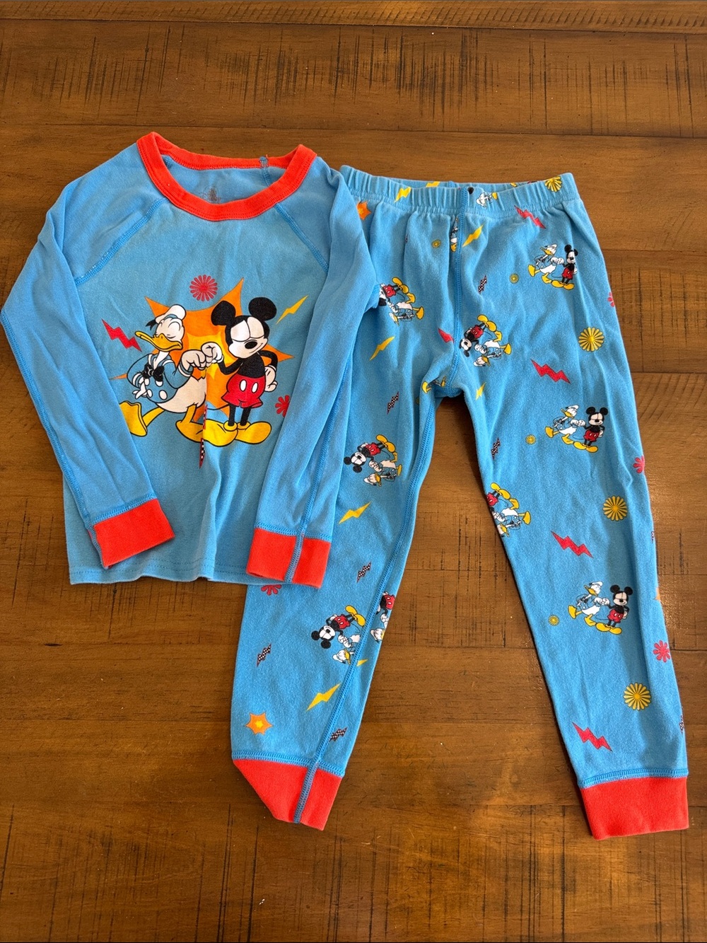 Disney Blue and Red Mickey Mouse Kids Pajama Set